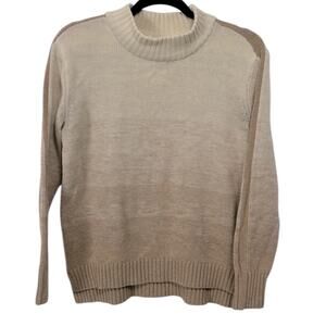 Athleta Brown Ombre Wool Mock Turtleneck Sweater Women’s Size L